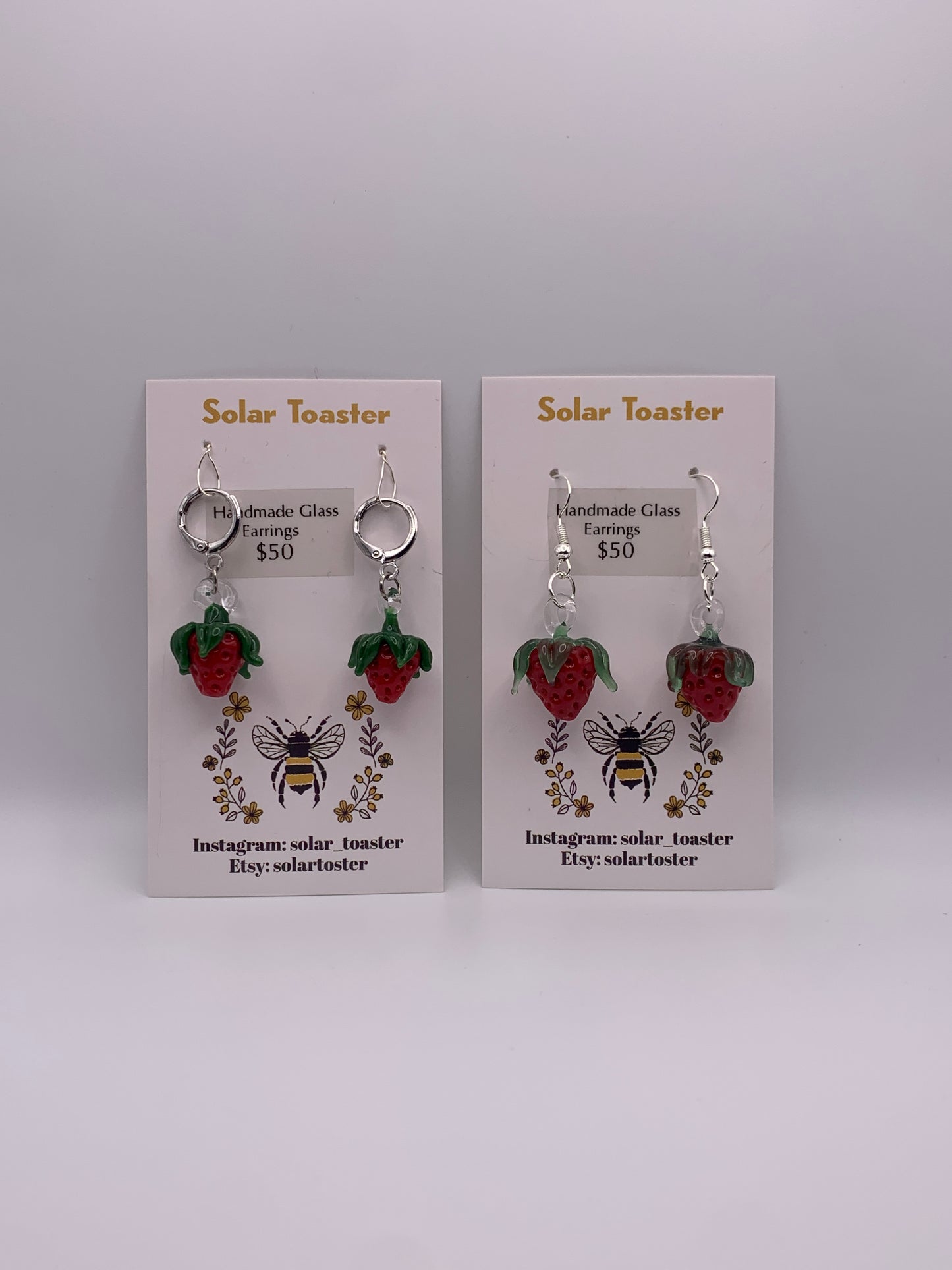 Glass Strawberry earrings