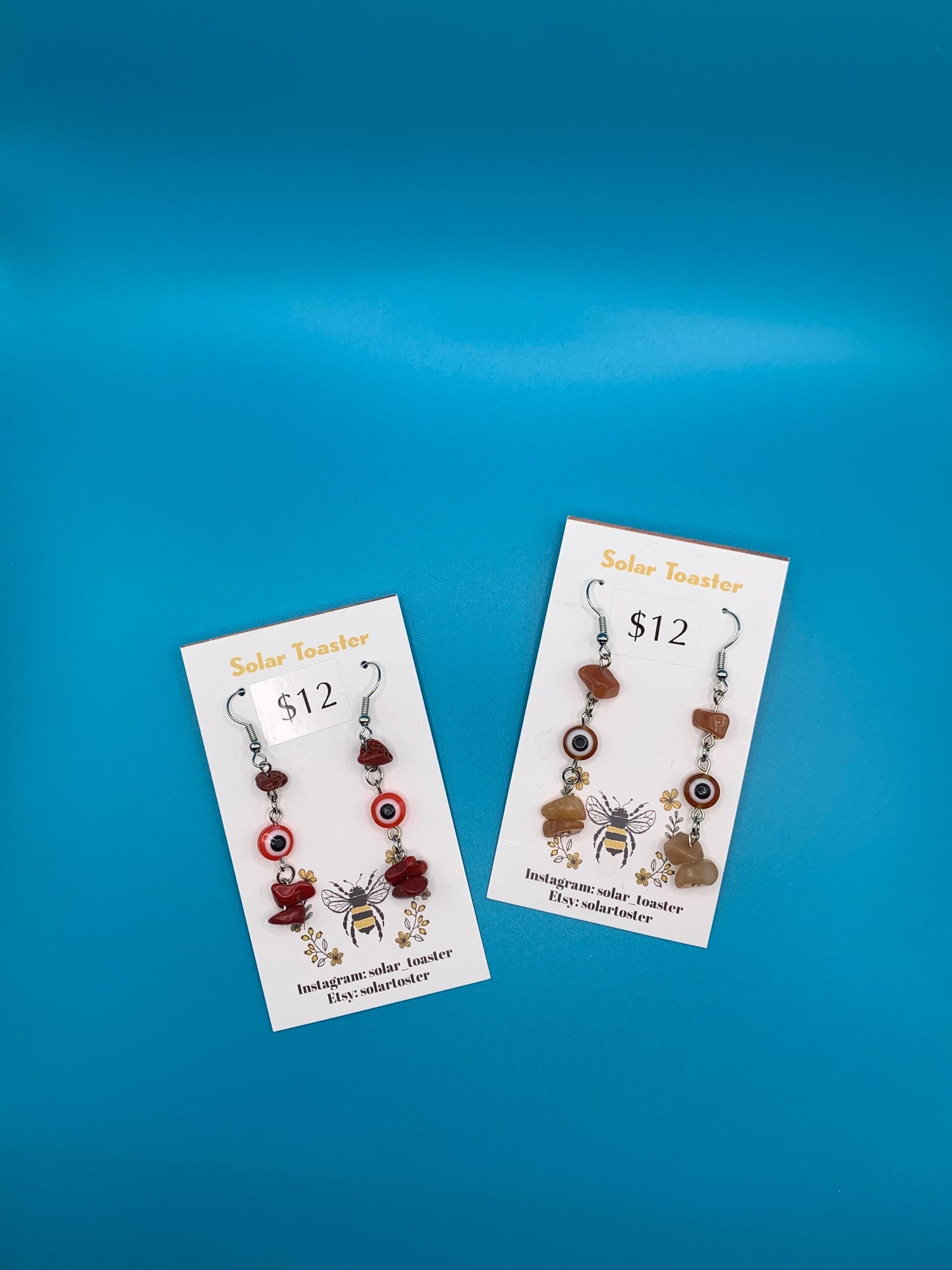 Evil Eye and Crystal Dangle Earrings