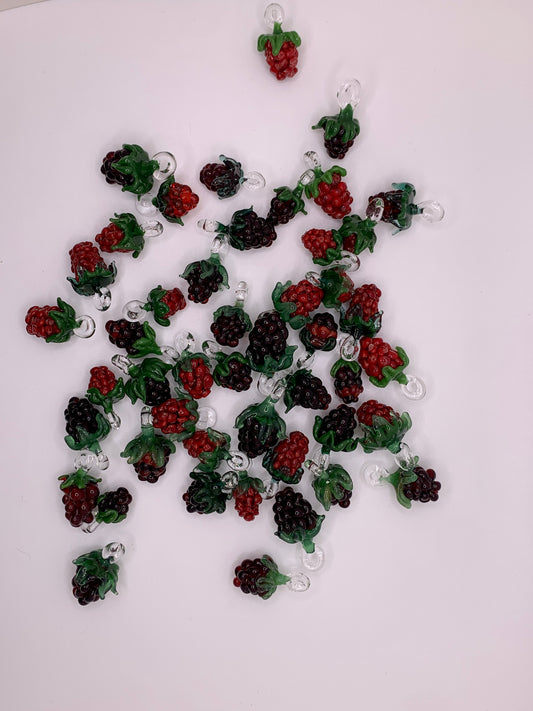 Glass Raspberry earrings
