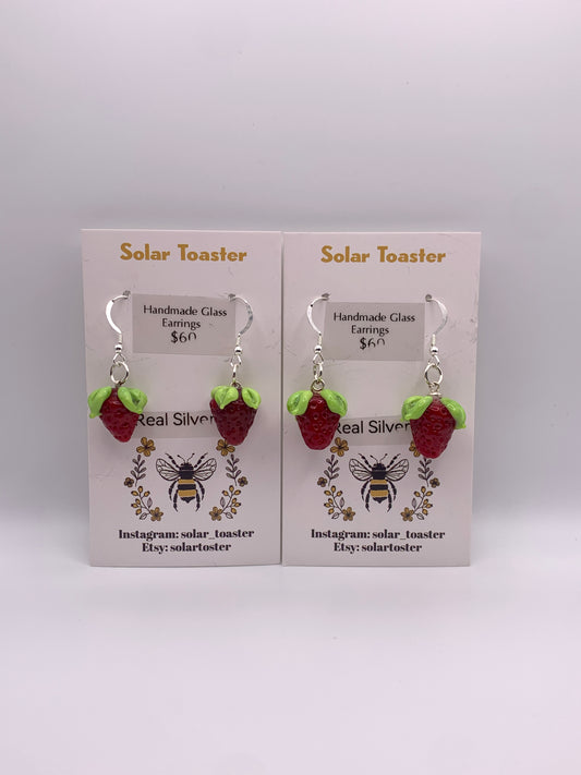 Glass Strawberry earrings