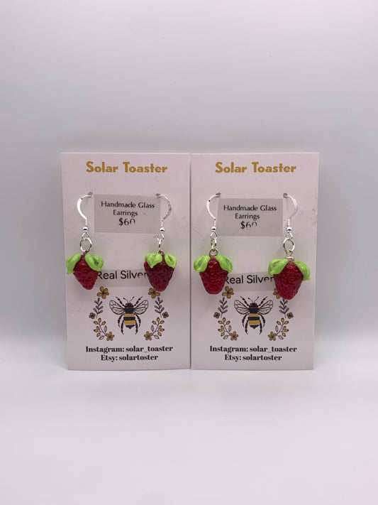 Glass Strawberry earrings