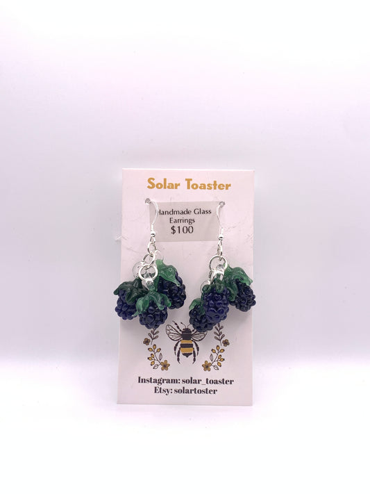 Blackberry cluster earrings, made with real silver