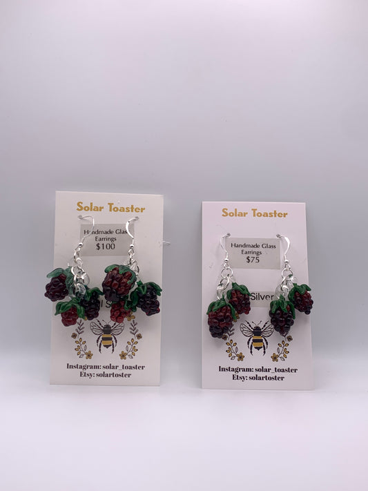 Raspberry cluster earrings, made with real silver