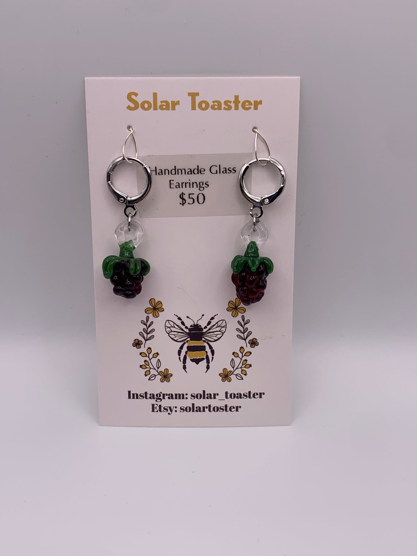Glass Raspberry earrings