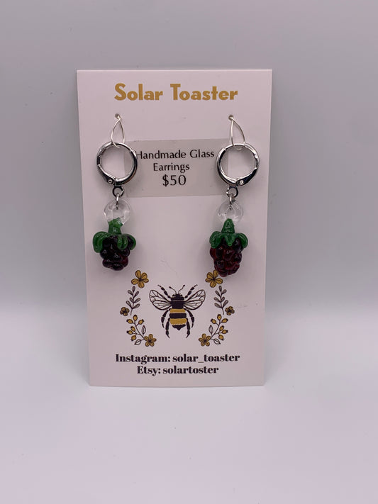 Glass Raspberry earrings