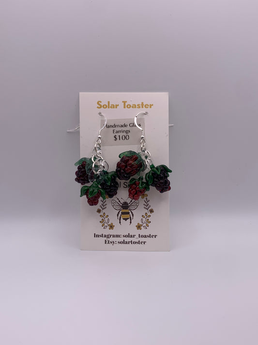 Raspberry cluster earrings, made with real silver