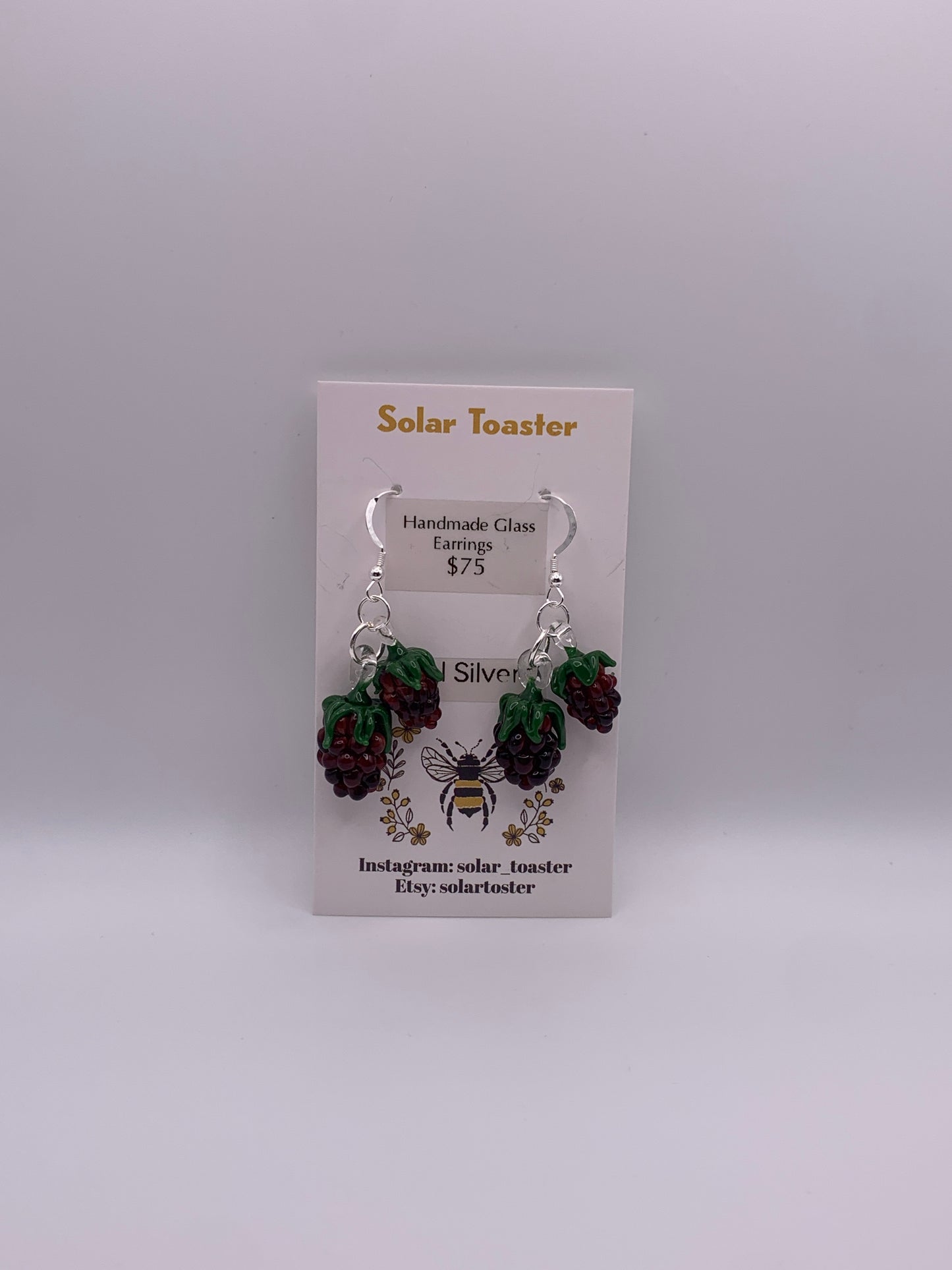 Raspberry cluster earrings, made with real silver