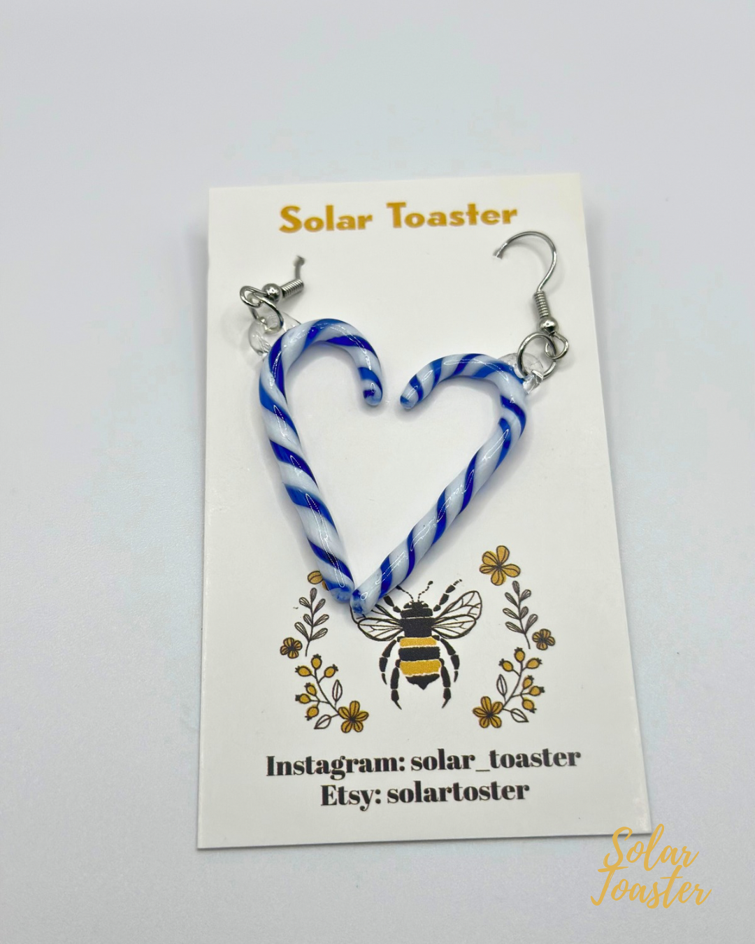 Glass Candy Cane Earrings|| Handmade glasswork||