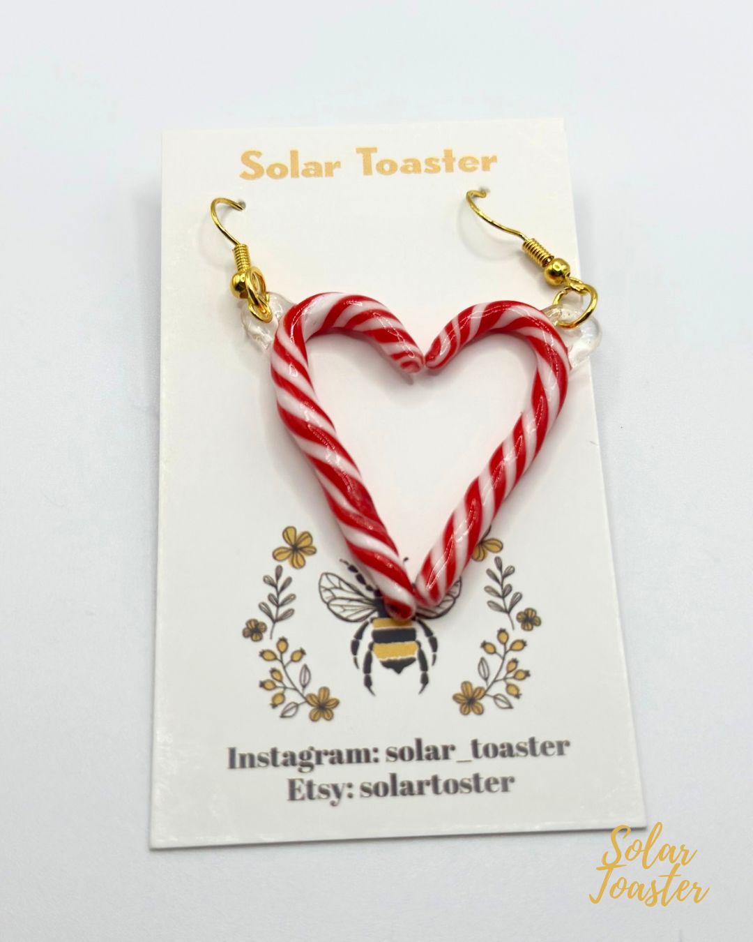 Glass Candy Cane Earrings|| Handmade glasswork||